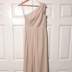 David's Bridal Long One-Shoulder Dress